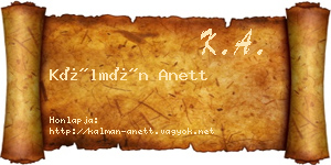 Kálmán Anett névjegykártya
