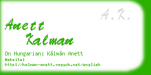 anett kalman business card