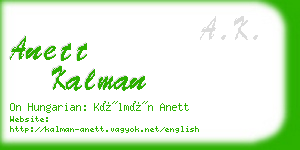 anett kalman business card